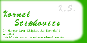 kornel stipkovits business card